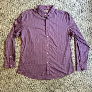 Faherty Men's Casual Red and Blue Checkered Button Down Shirt